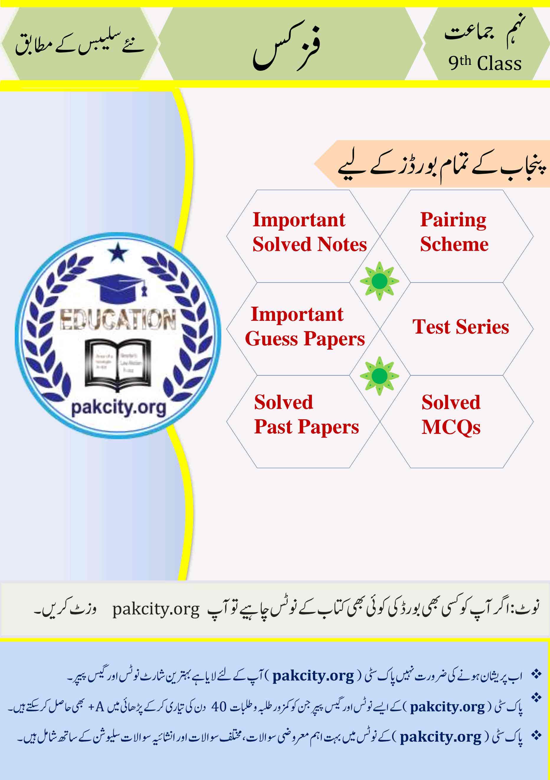 Physics Urdu Medium Class 9 Punjab Board